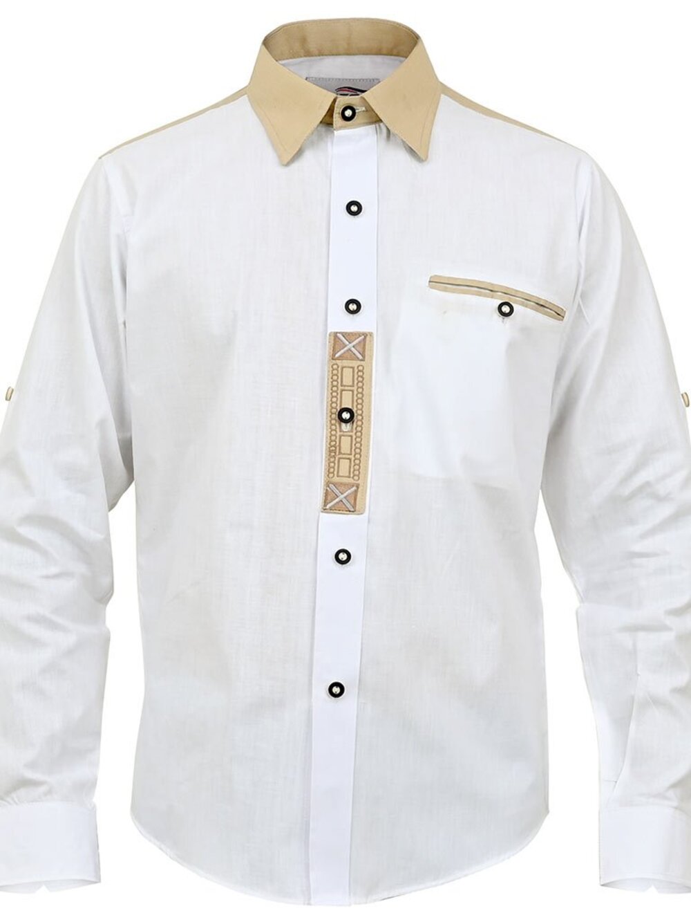 Men’s White Oktoberfest Shirt  Traditional Embroidered Bavarian outfit